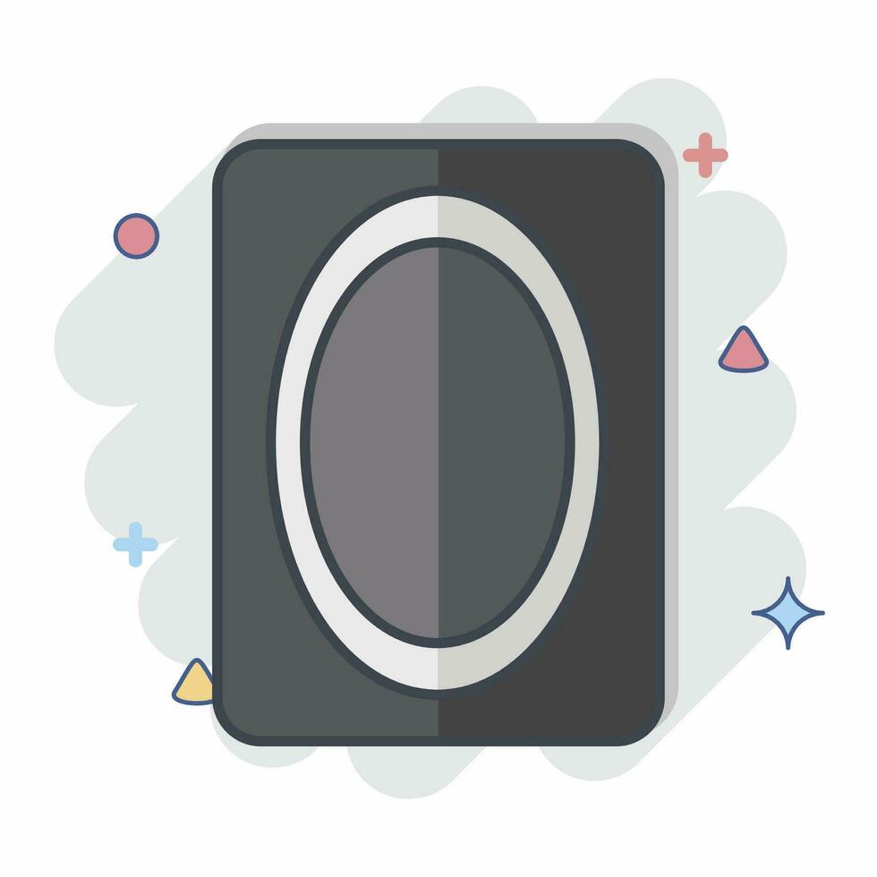 Icon Mirror. related to Bathroom symbol. comic style. simple design editable. simple illustration vector
