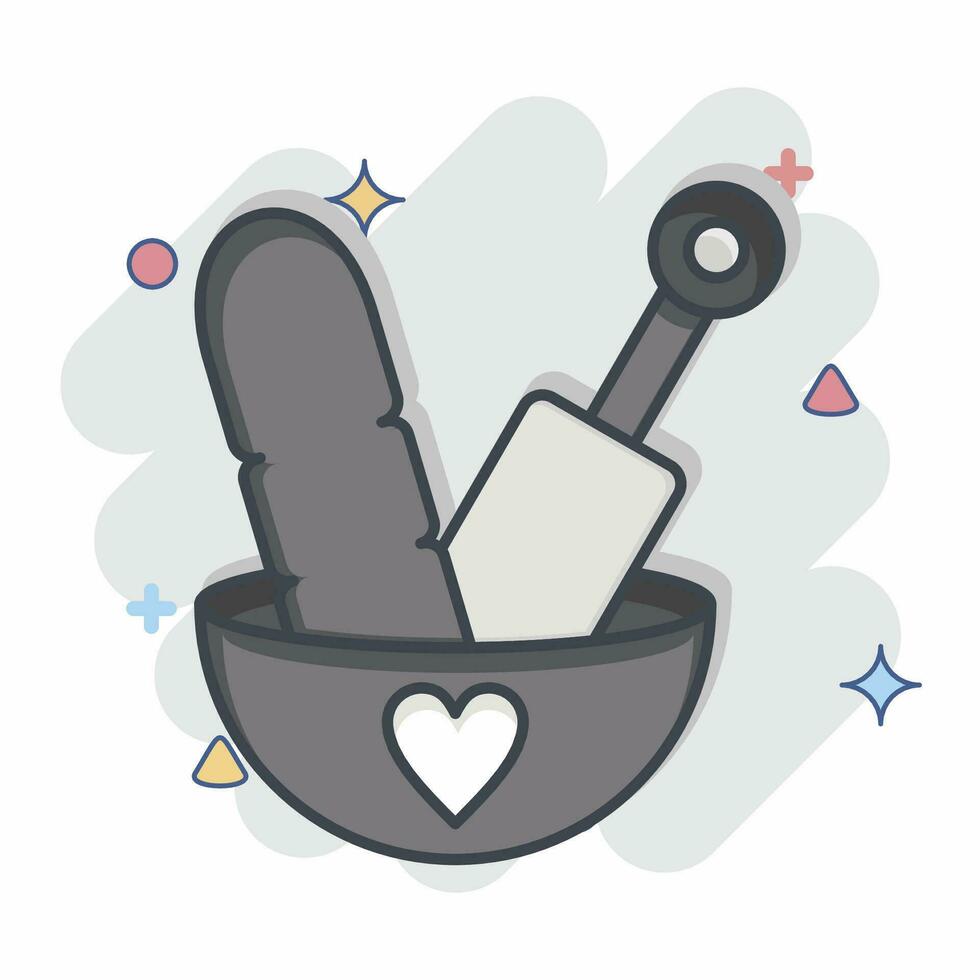 Icon Body Brush Gourd Body Scrub. related to Bathroom symbol. comic style. simple design editable. simple illustration vector