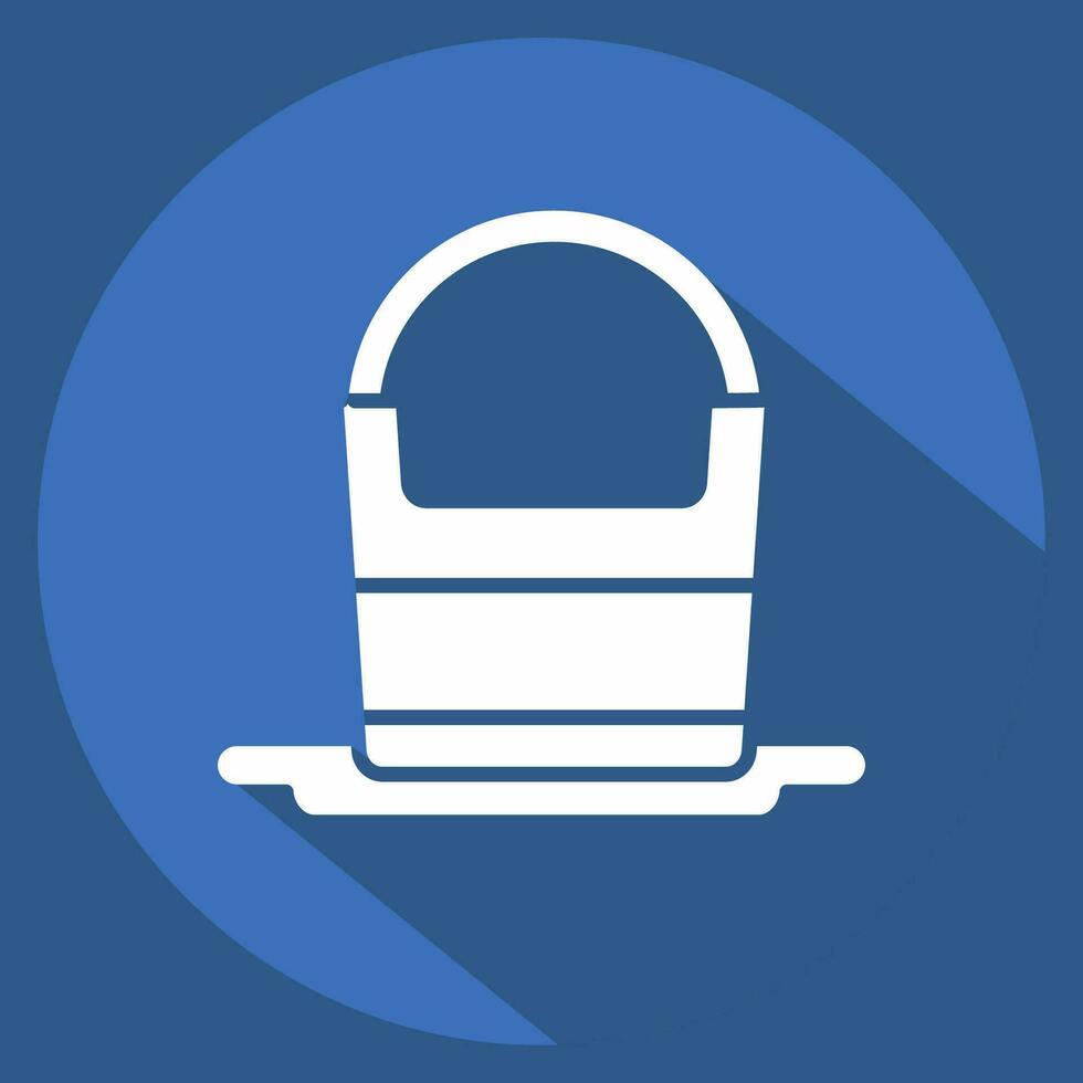Icon Water Bucket. related to Camping symbol. long shadow style. simple design editable. simple illustration vector