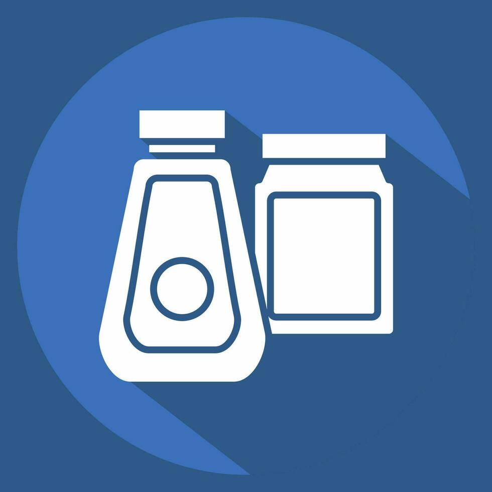 Icon Seasonings. related to Camping symbol. long shadow style. simple design editable. simple illustration vector