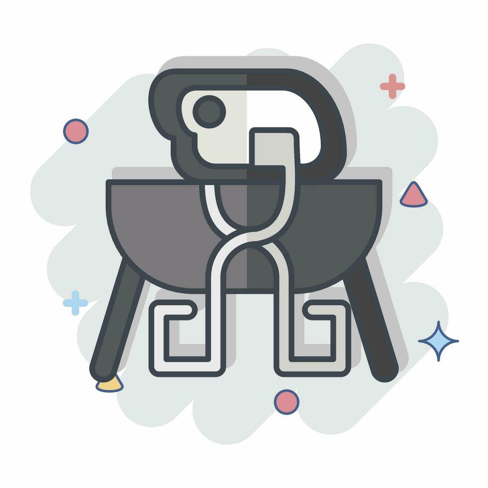 Icon Tongs. related to Camping symbol. comic style. simple design editable. simple illustration vector