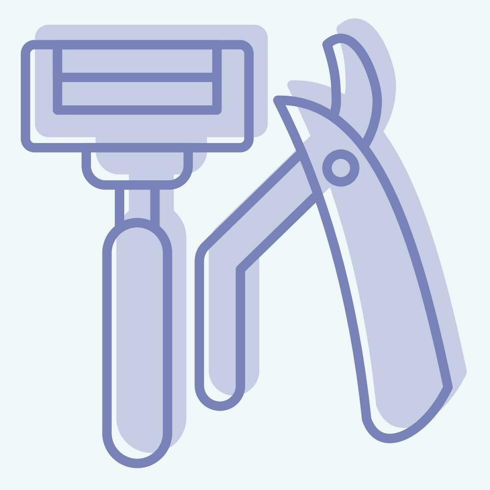 Icon Razor. related to Bathroom symbol. two tone style. simple design editable. simple illustration vector