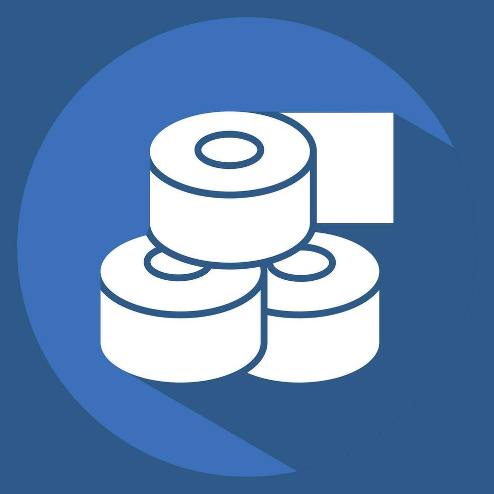 Icon Toilet Paper. related to Bathroom symbol. long shadow style. simple design editable. simple illustration vector