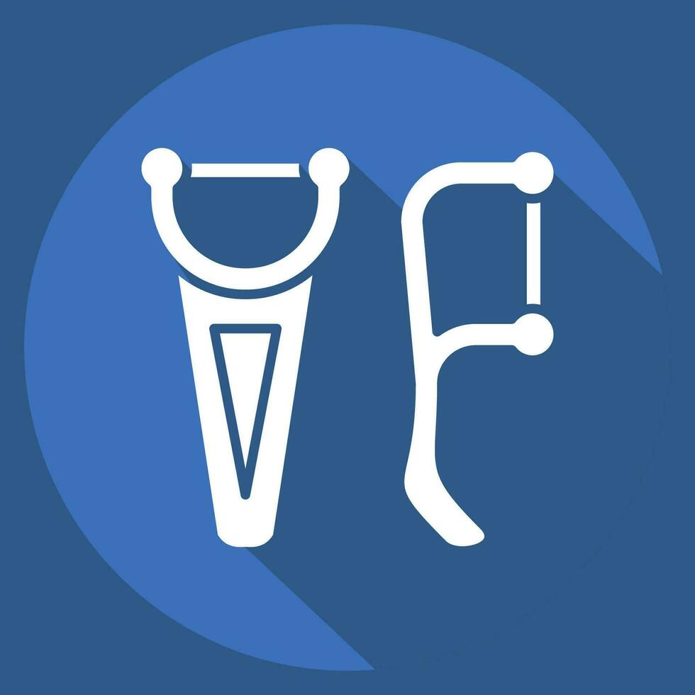 Icon Floss. related to Bathroom symbol. long shadow style. simple design editable. simple illustration vector