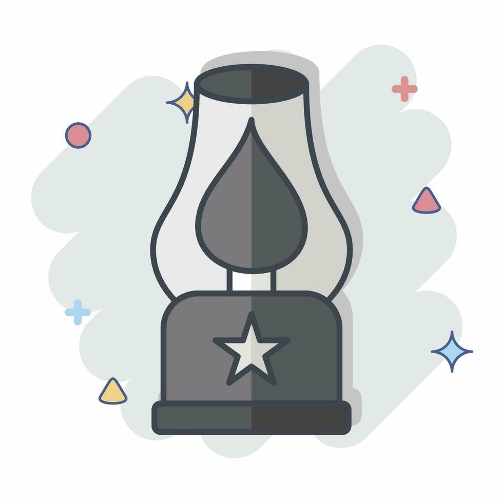 Icon Lantern. related to Camping symbol. comic style. simple design editable. simple illustration vector