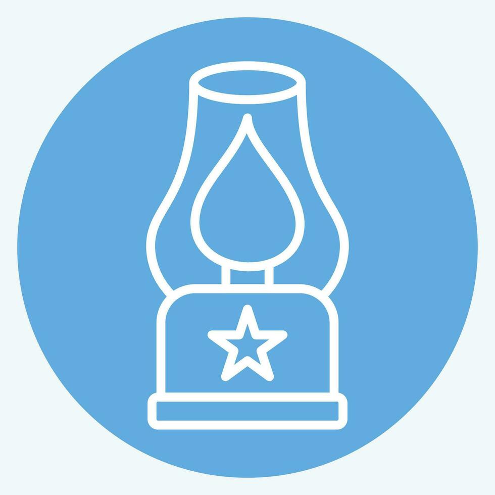 Icon Lantern. related to Camping symbol. blue eyes style. simple design editable. simple illustration vector