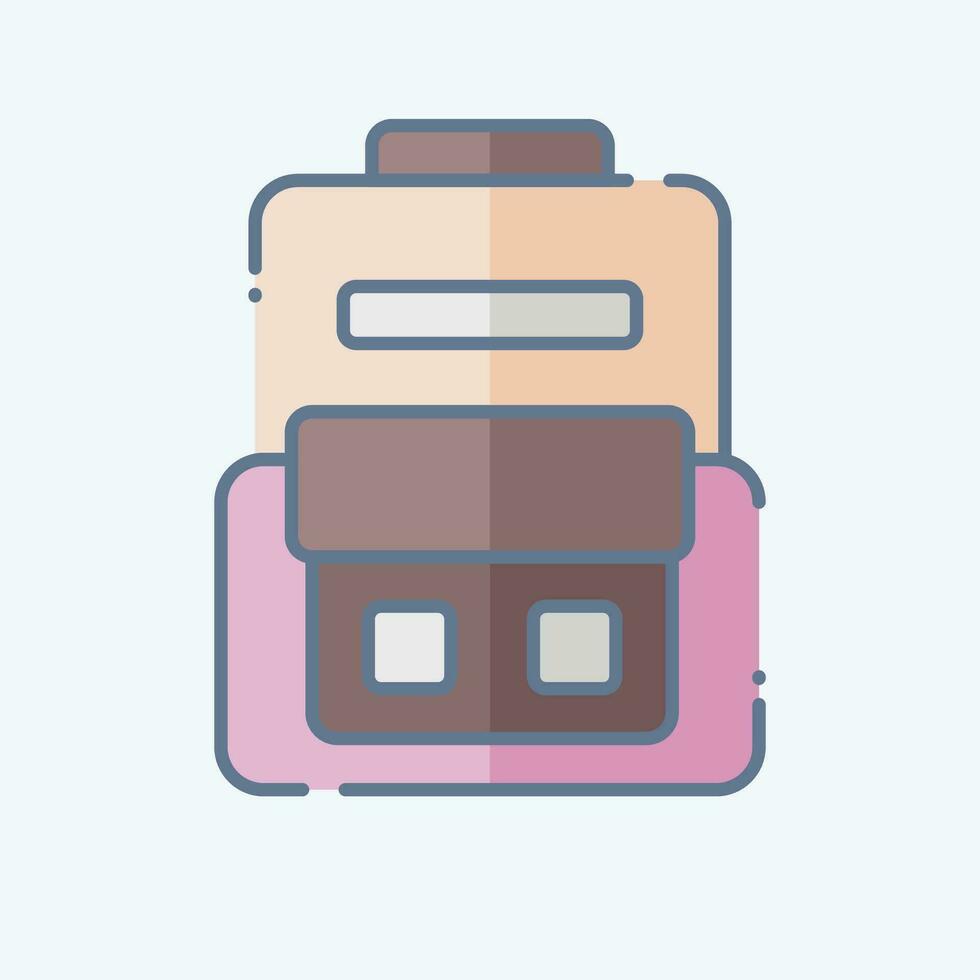 icono utilidad bolsas. relacionado a cámping símbolo. garabatear estilo. sencillo diseño editable. sencillo ilustración vector