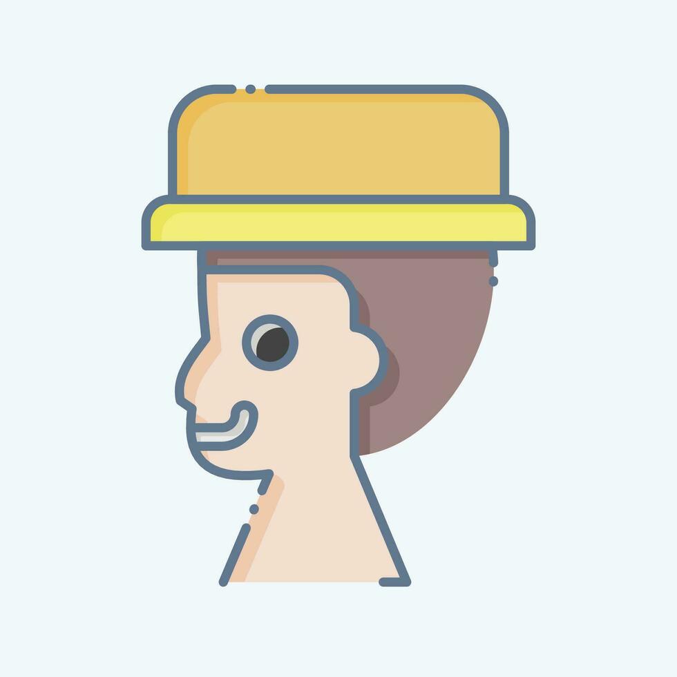 Icon Hat. related to Camping symbol. doodle style. simple design editable. simple illustration vector