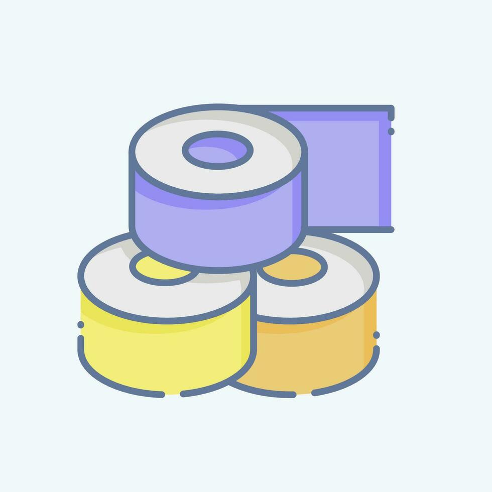 Icon Toilet Paper. related to Bathroom symbol. doodle style. simple design editable. simple illustration vector