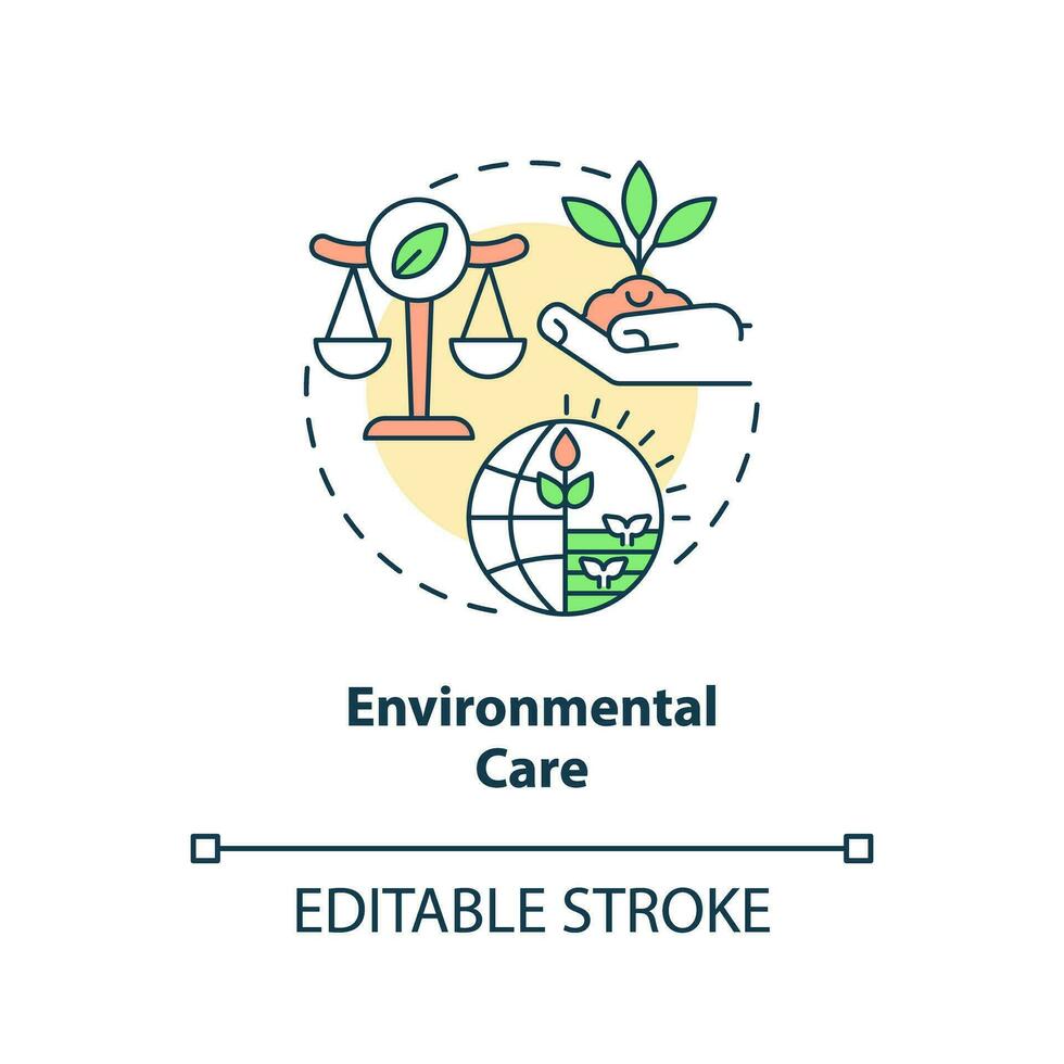 Environmental care concept icon. Natural resources. Agriculture policy objective abstract idea thin line illustration. Isolated outline drawing. Editable stroke vector