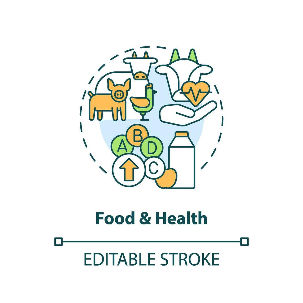 Food and health concept icon. Farm product quality. Agriculture policy objective abstract idea thin line illustration. Isolated outline drawing. Editable stroke vector