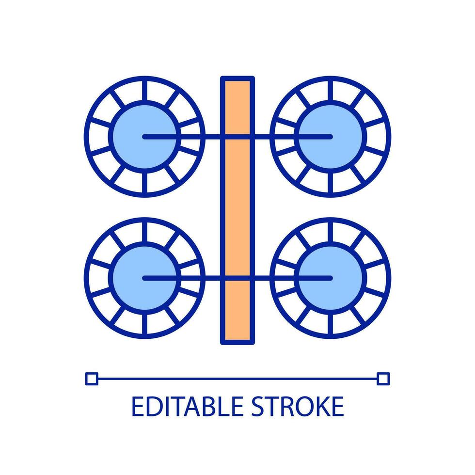 Wastewater treatment station RGB color icon. Technology of sewage water purification. Station with basins for dirty liquid. Isolated vector illustration. Simple filled line drawing. Editable stroke