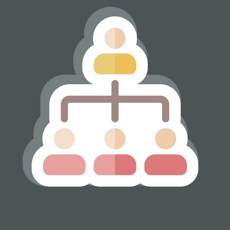 Sticker Organization. related to Business Analysis symbol. simple design editable. simple illustration vector