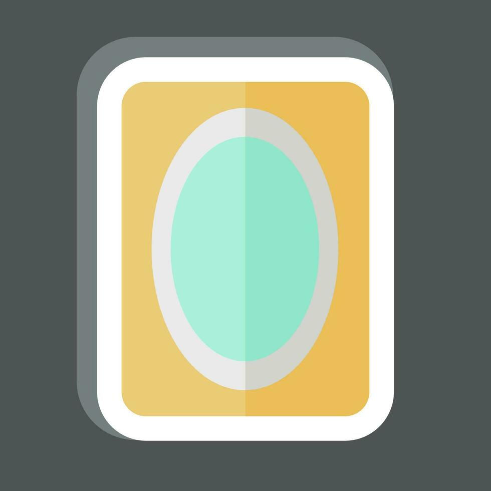 Sticker Mirror. related to Bathroom symbol. simple design editable. simple illustration vector
