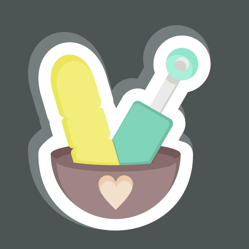 Sticker Body Brush Gourd Body Scrub. related to Bathroom symbol. simple design editable. simple illustration vector