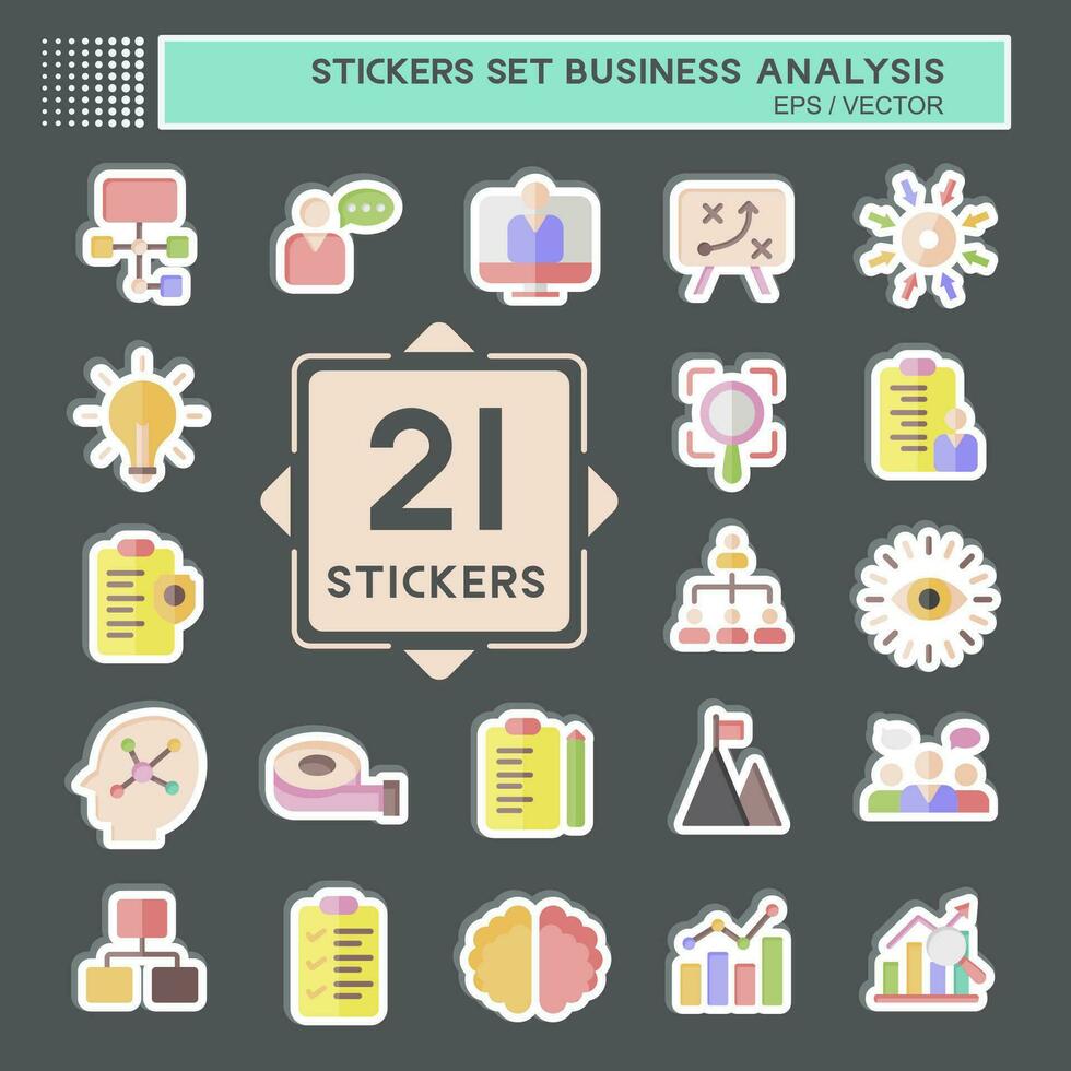 Sticker Set Business Analysis. related to Business symbol. simple design editable. simple illustration vector