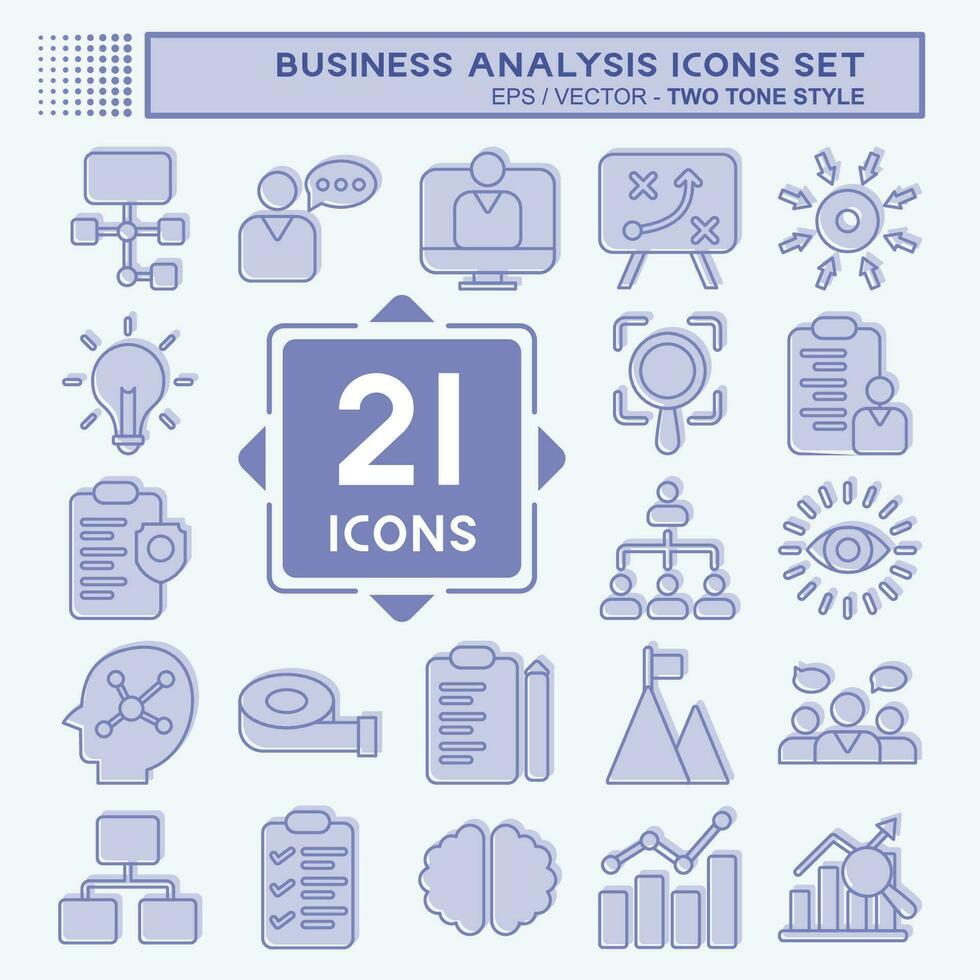 Icon Set Business Analysis. related to Business symbol. two tone style simple design editable. simple illustration vector