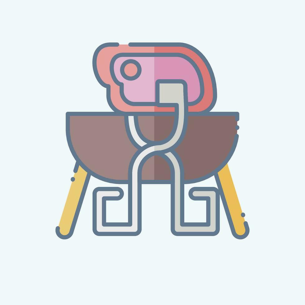 Icon Tongs. related to Camping symbol. doodle style. simple design editable. simple illustration vector