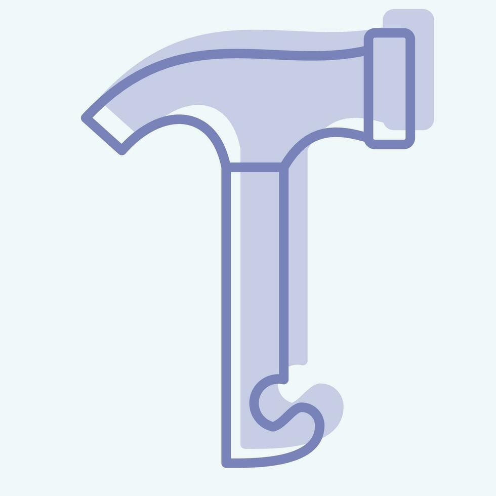 Icon Hammer. related to Camping symbol. two tone style. simple design editable. simple illustration vector