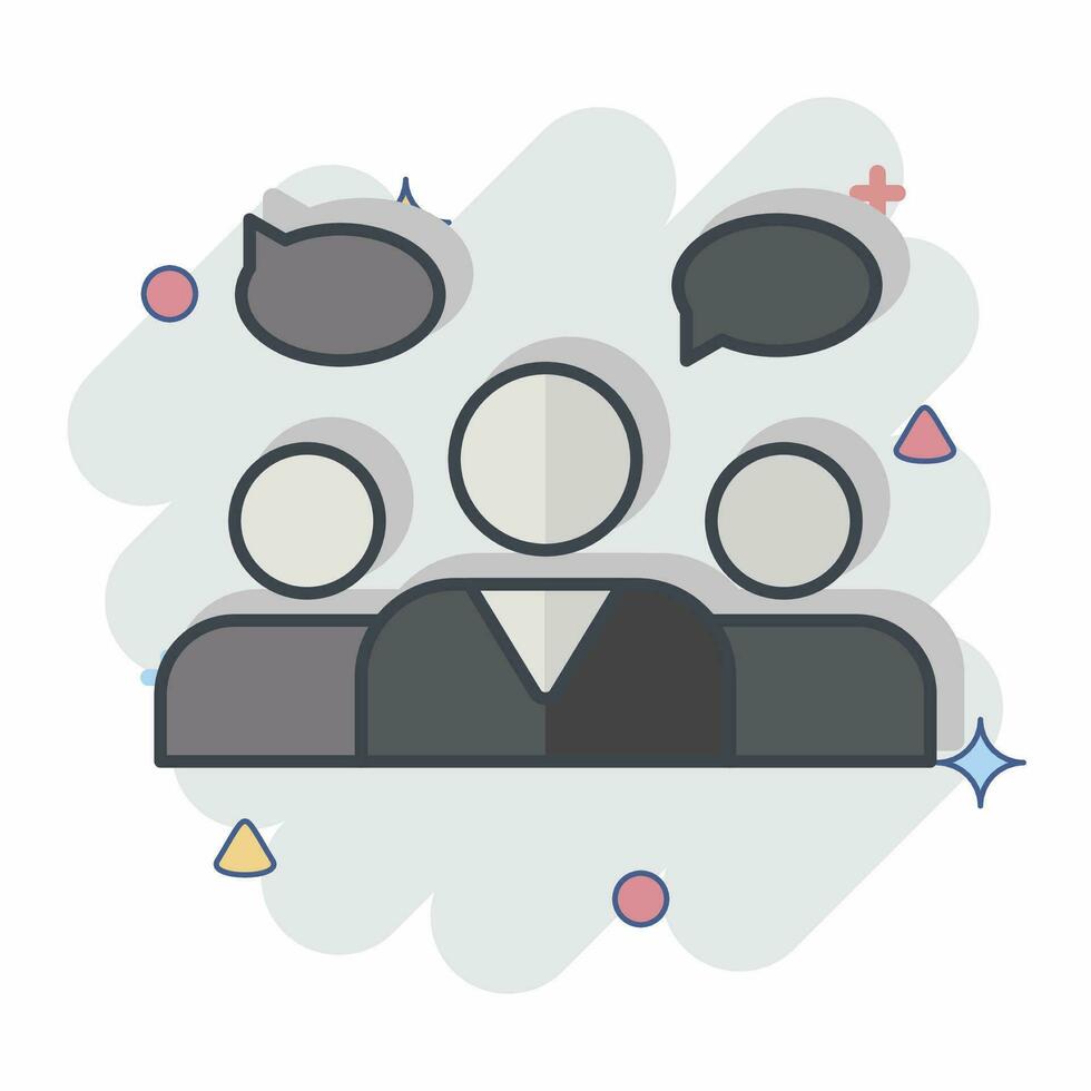 Icon Focus Group. related to Business Analysis symbol. comic style simple design editable. simple illustration vector