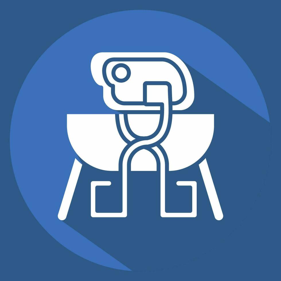 Icon Tongs. related to Camping symbol. long shadow style. simple design editable. simple illustration vector