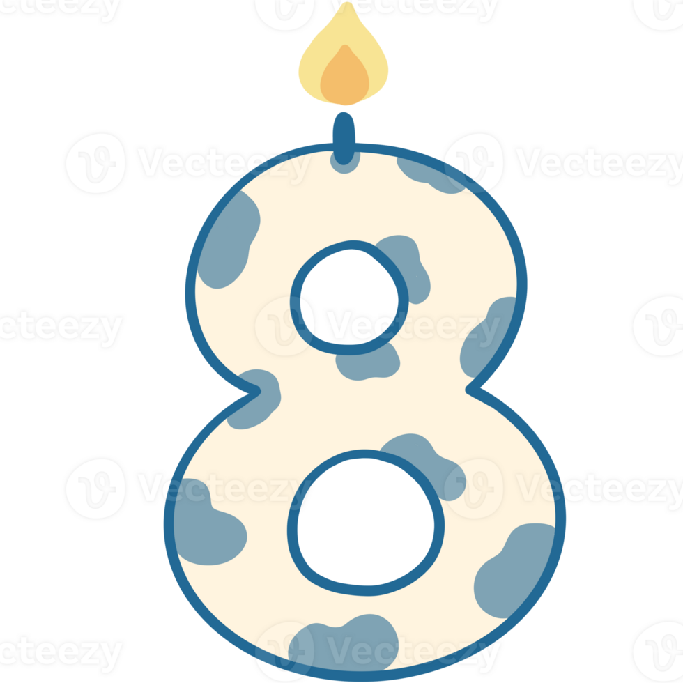 Numbers age birthday candles png