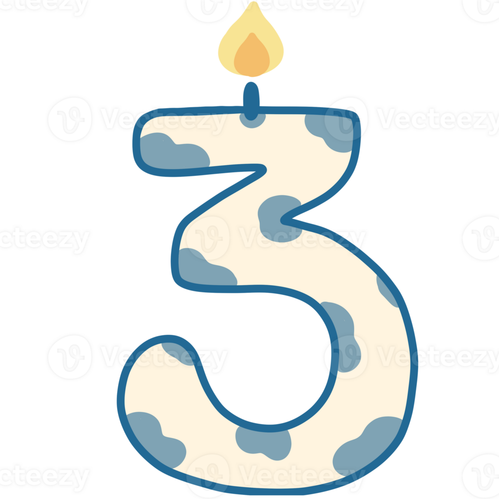 Numbers age birthday candles png