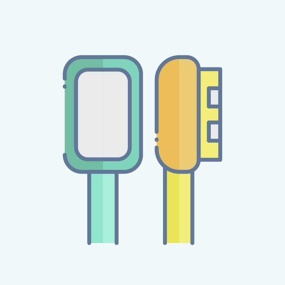 Icon Hair Brush. related to Bathroom symbol. doodle style. simple design editable. simple illustration vector