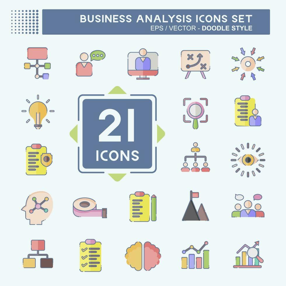 Icon Set Business Analysis. related to Business symbol. doodle style simple design editable. simple illustration vector