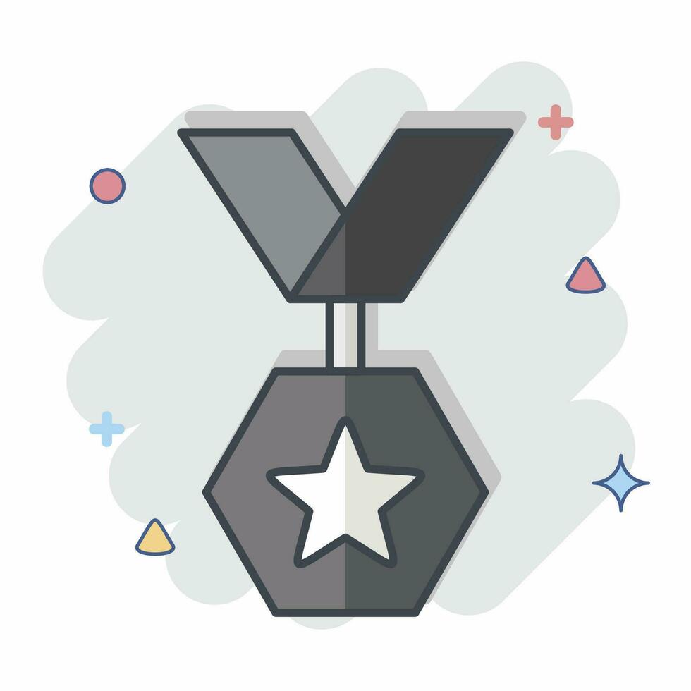 Icon Badge 3. related to Award symbol. comic style. simple design editable. simple illustration vector