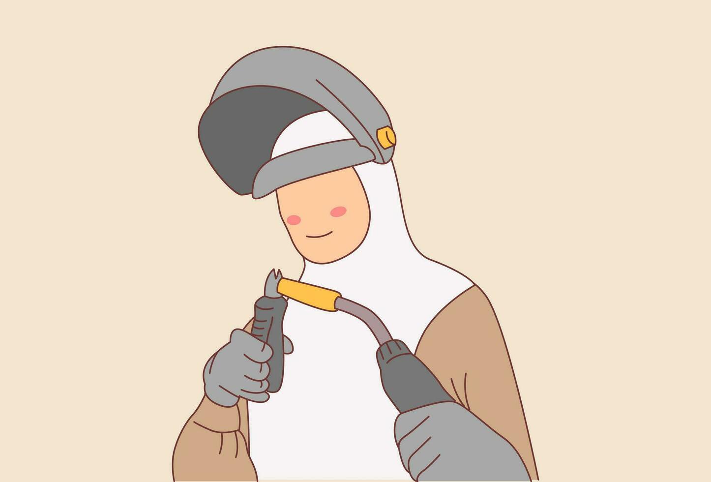 woman welder illustration vector