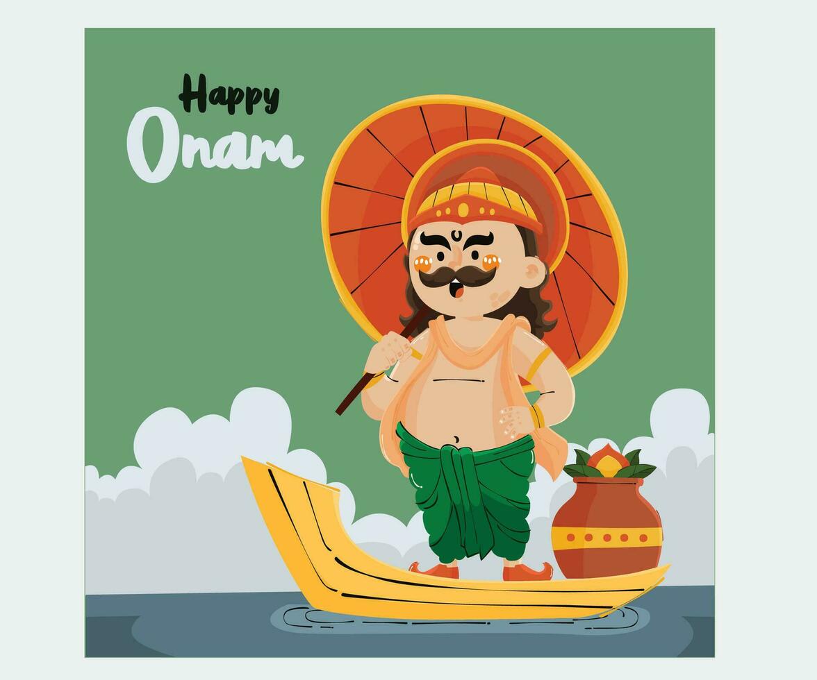 mano dibujado onam ilustración vector