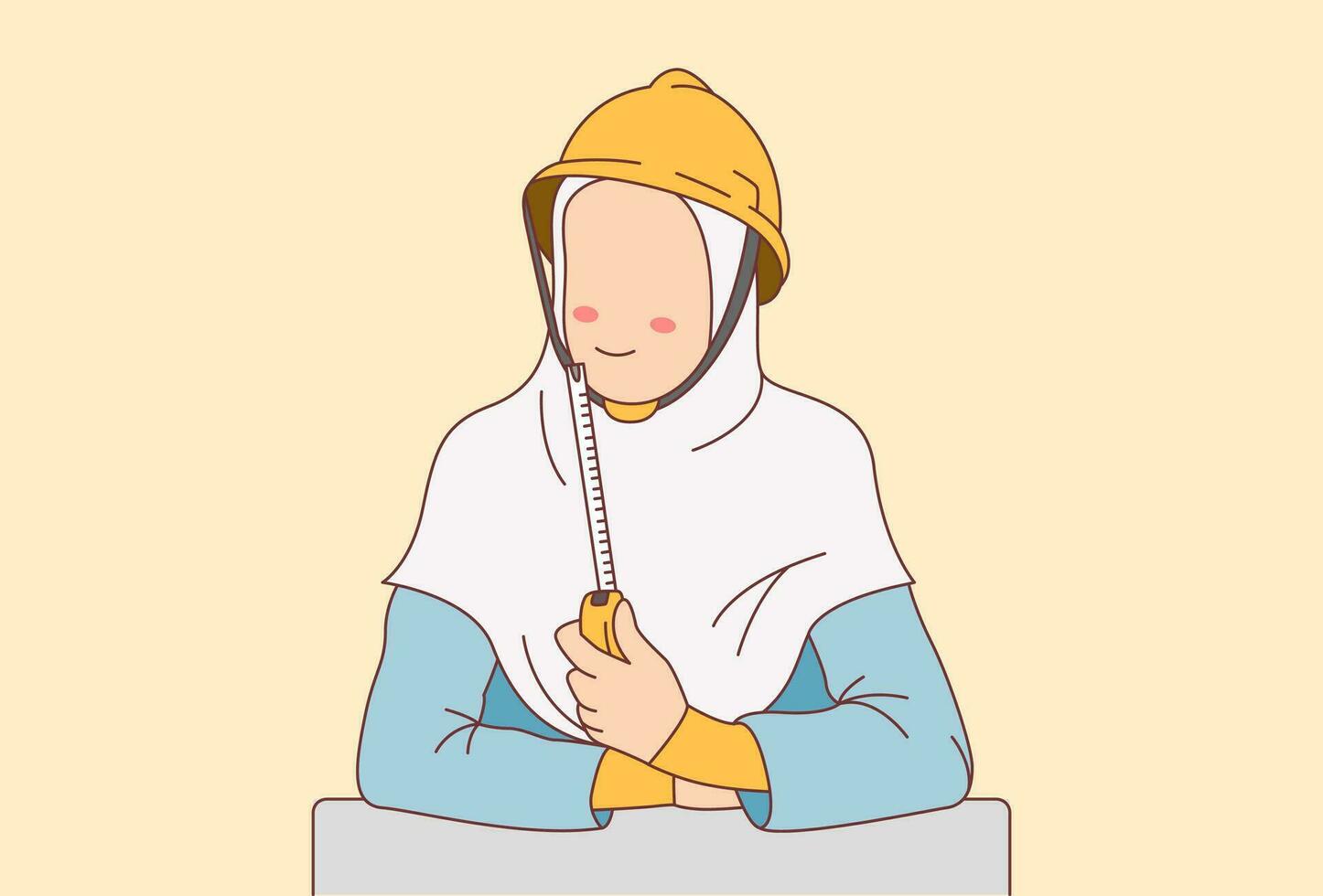 Woman Engineer Wearing Hijab Illustration vector