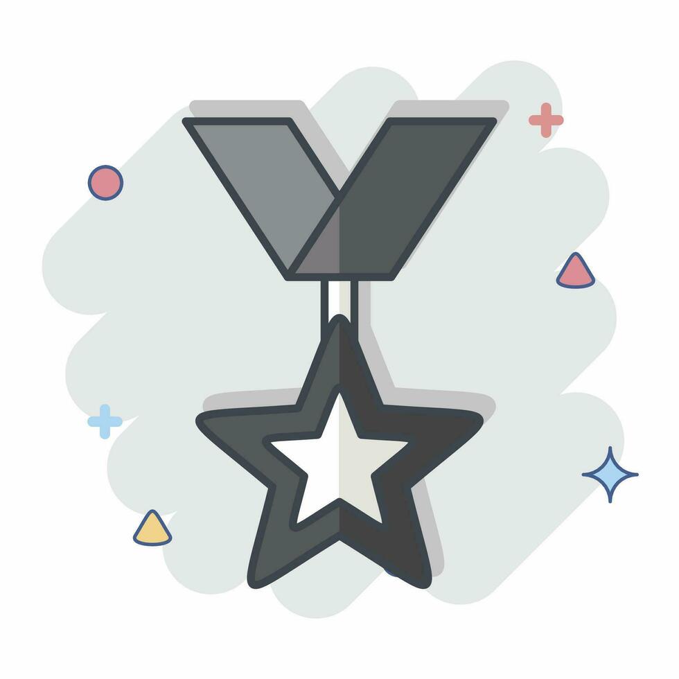Icon Medal 1. related to Award symbol. comic style. simple design editable. simple illustration vector