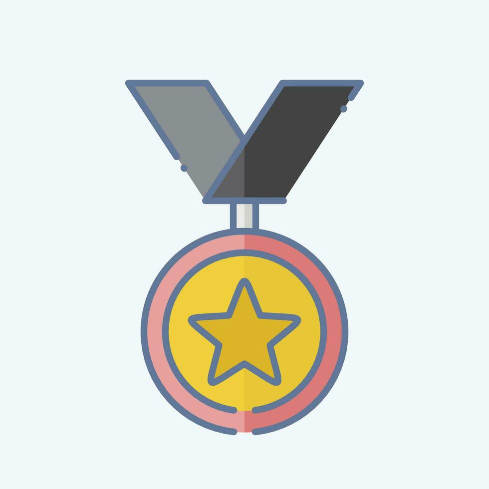 Icon Medal. related to Award symbol. doodle style. simple design editable. simple illustration vector