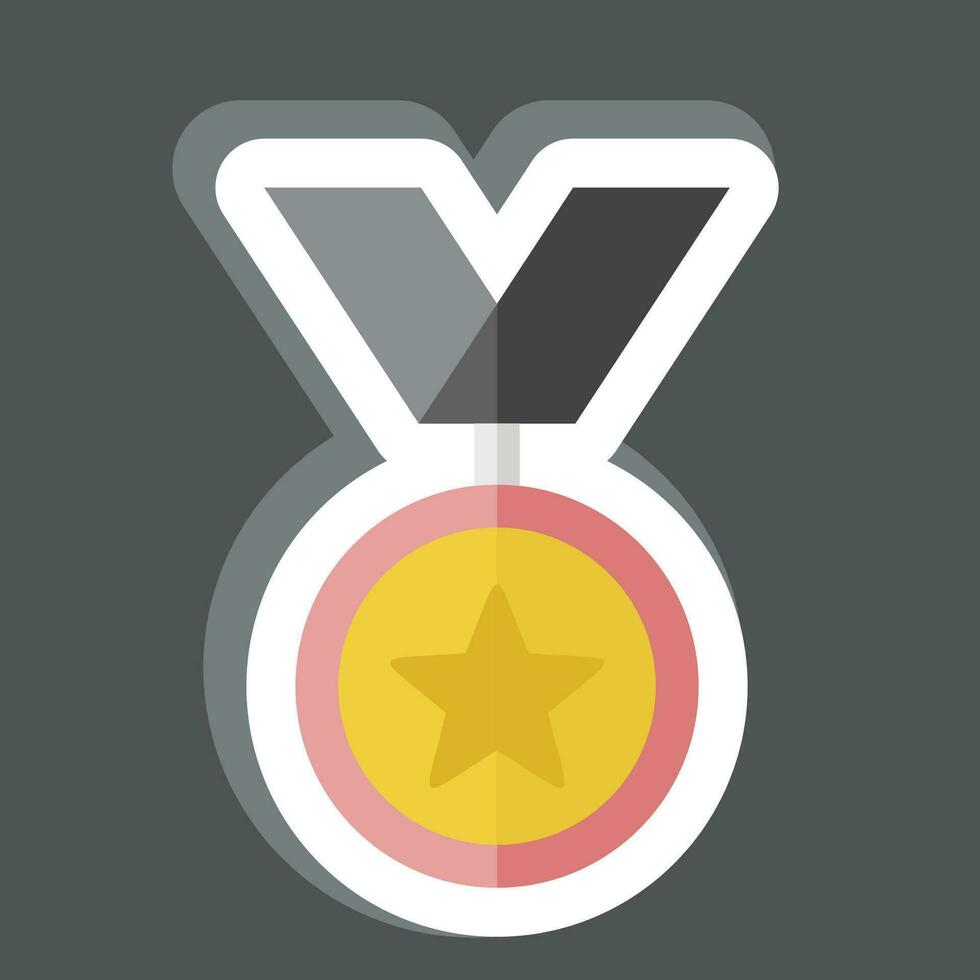Sticker Medal. related to Award symbol. simple design editable. simple illustration vector