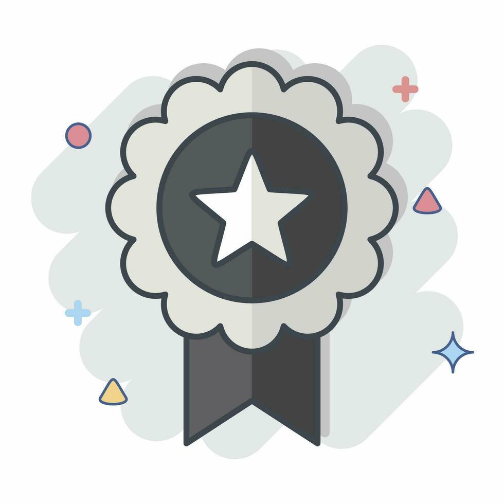 Icon Badge 2. related to Award symbol. comic style. simple design editable. simple illustration vector