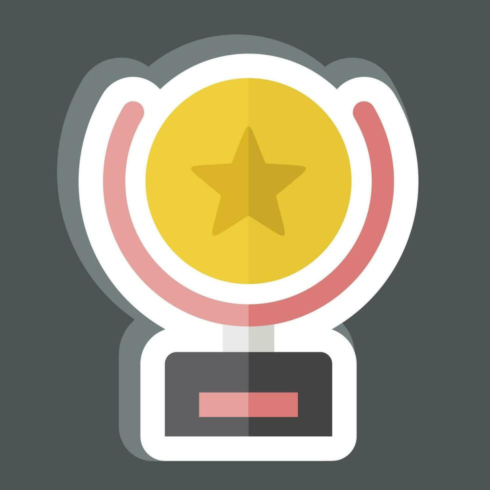 Sticker Trophy. related to Award symbol. simple design editable. simple illustration vector