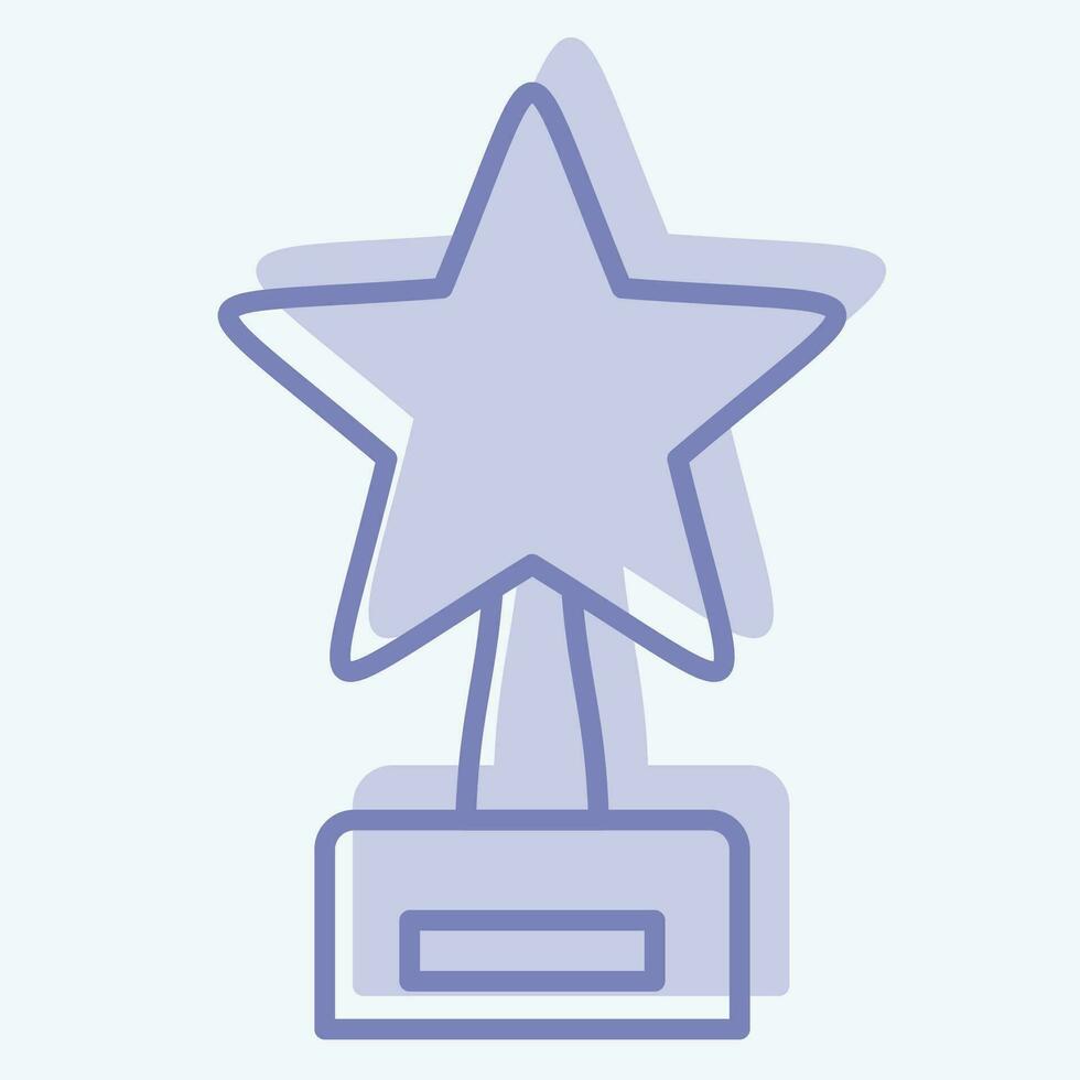Icon Trophy 1. related to Award symbol. two tone style. simple design editable. simple illustration vector
