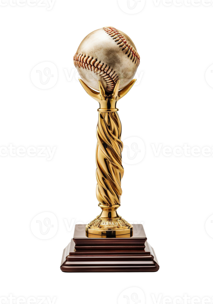 Generative AI, PNG Baseball winner trophy, sport champion cup