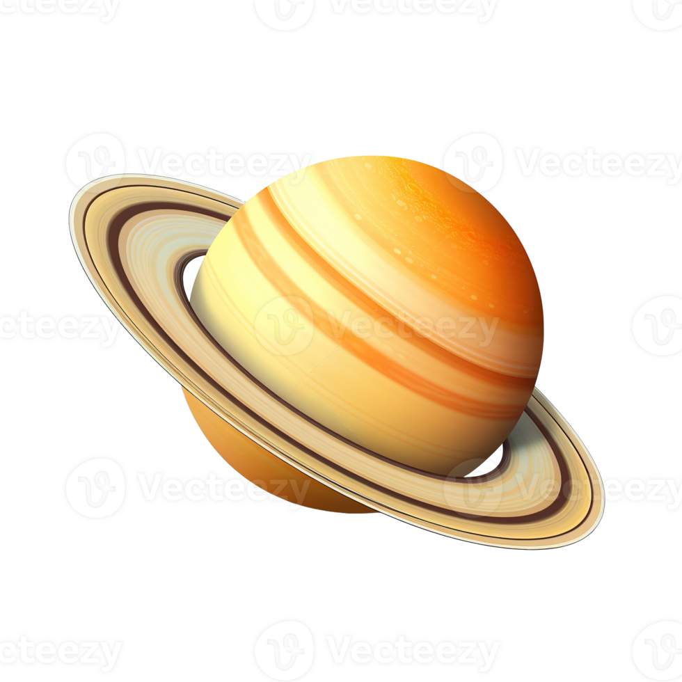 generativo ai, png Saturno amarelo planeta