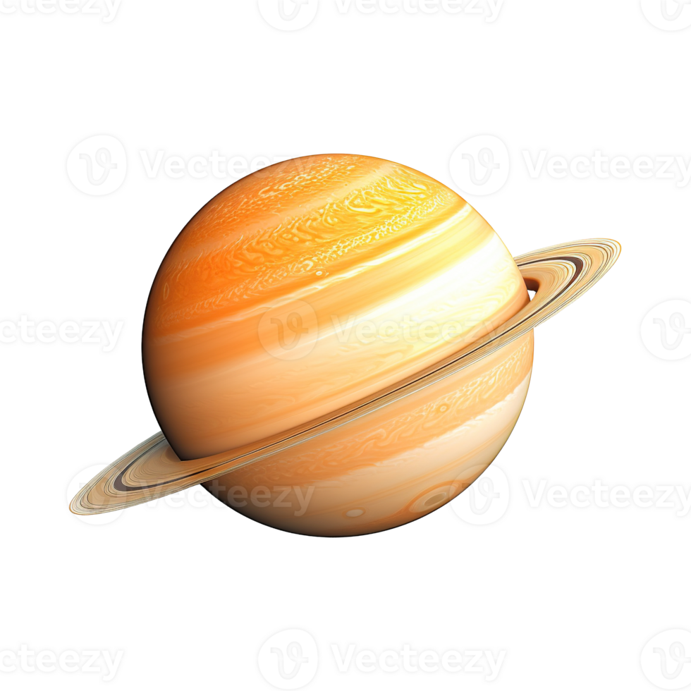 Generative AI, PNG saturn yellow planet