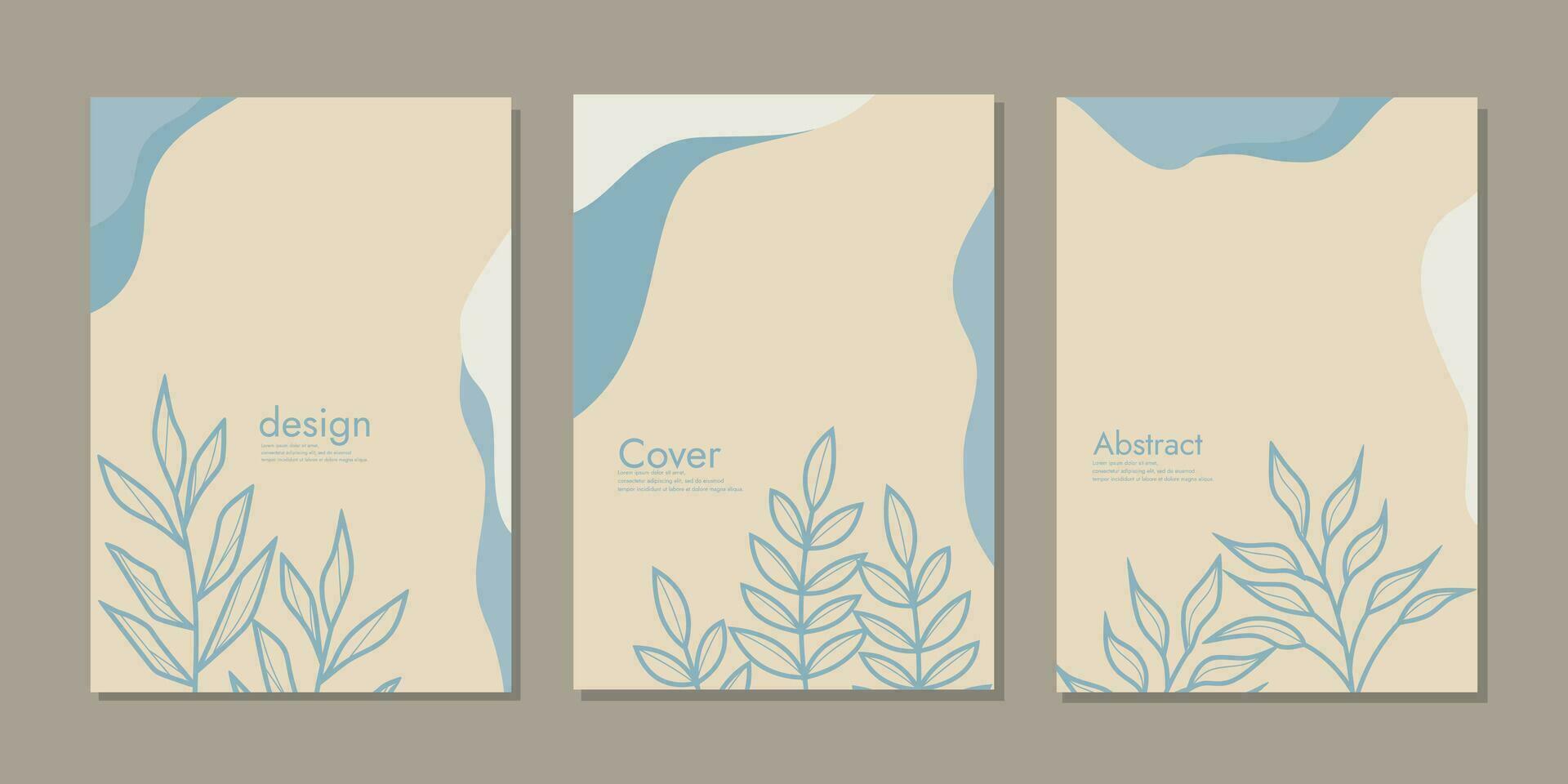 cubrir página cuaderno colección con mano dibujado floral decoraciones plantillas con resumen otoño hojas. Talla a4 para diario, libros, revistas, diarios, catálogos, planificadores y volantes vector diseños