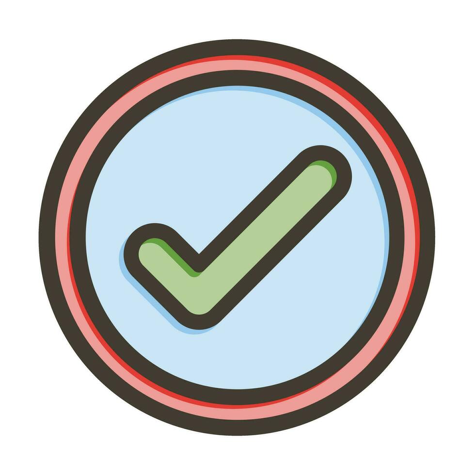 Check Vector Thick Line Filled Colors Icon For Personal And Commercial Use.