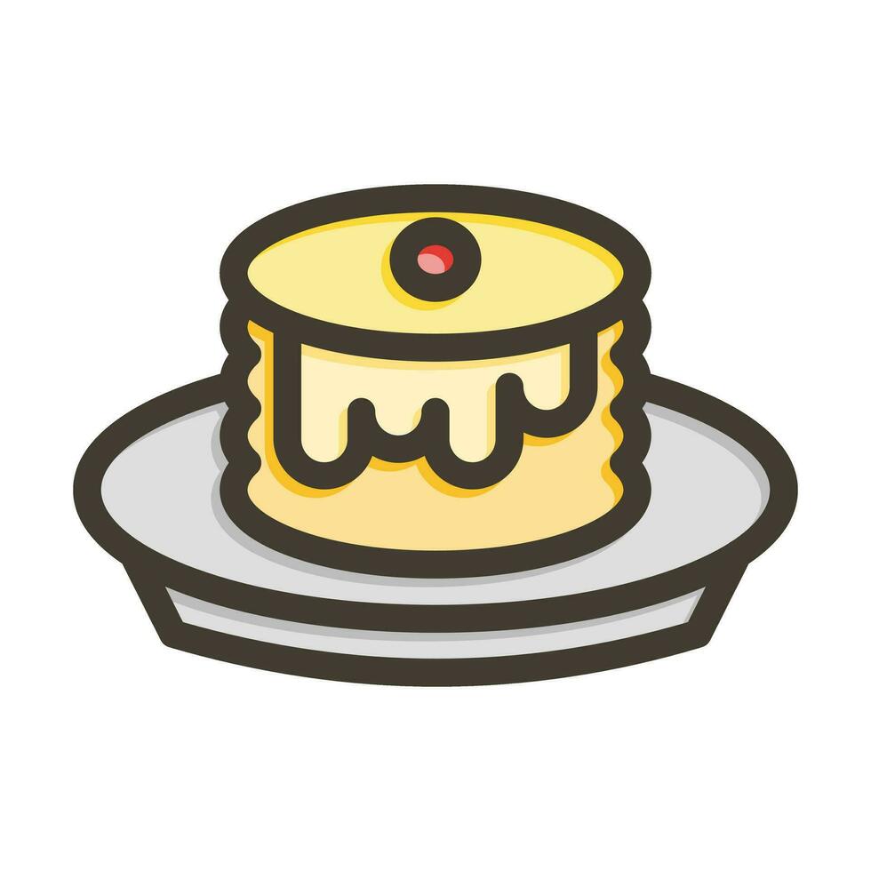 Pancake Vector Thick Line Filled Colors Icon For Personal And Commercial Use.