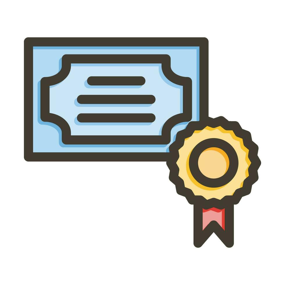 Certification Vector Thick Line Filled Colors Icon For Personal And Commercial Use.