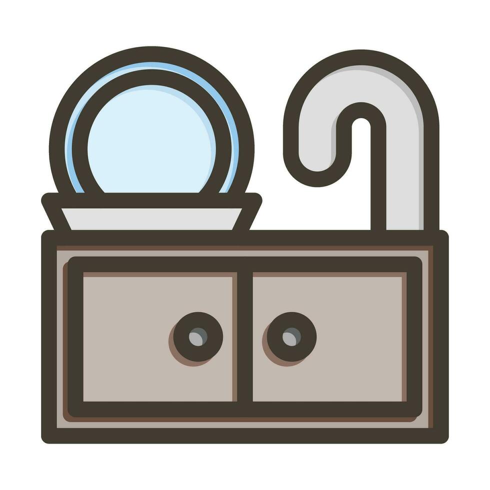 Sink Vector Thick Line Filled Colors Icon For Personal And Commercial Use.