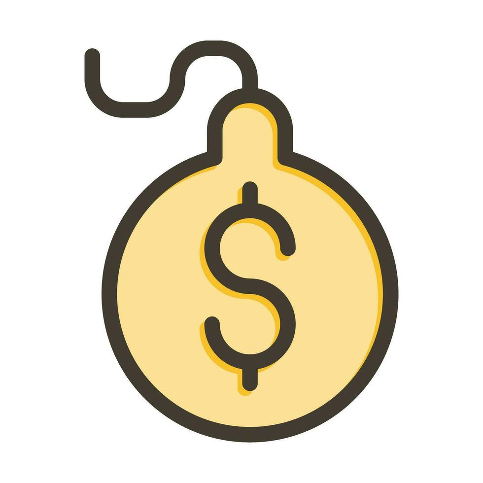 Debt Vector Thick Line Filled Colors Icon For Personal And Commercial Use.