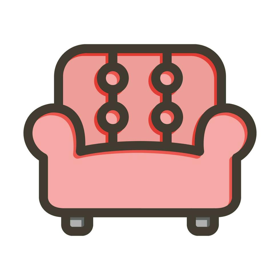 Couch Vector Thick Line Filled Colors Icon For Personal And Commercial Use.