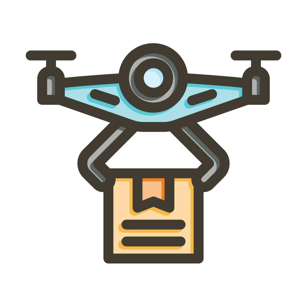 Drone Vector Thick Line Filled Colors Icon For Personal And Commercial Use.